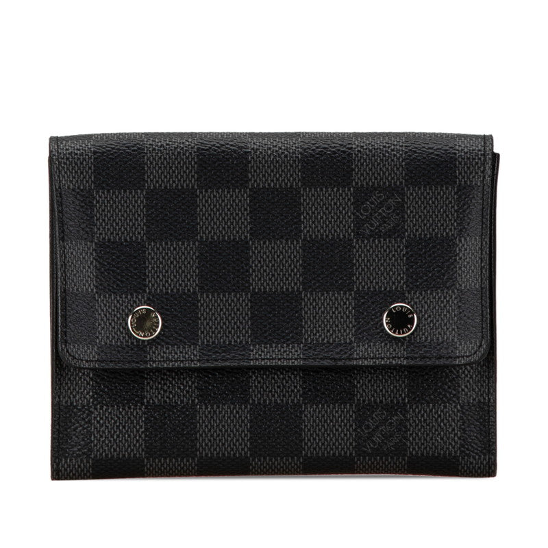 Louis Vuitton Damier Graphite Compact Bifold Wallet N63083 in Very Good Condition