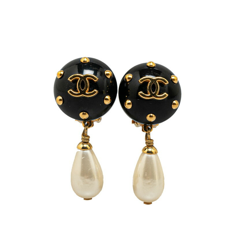 Chanel Vintage Coco Mark Pearl Earrings