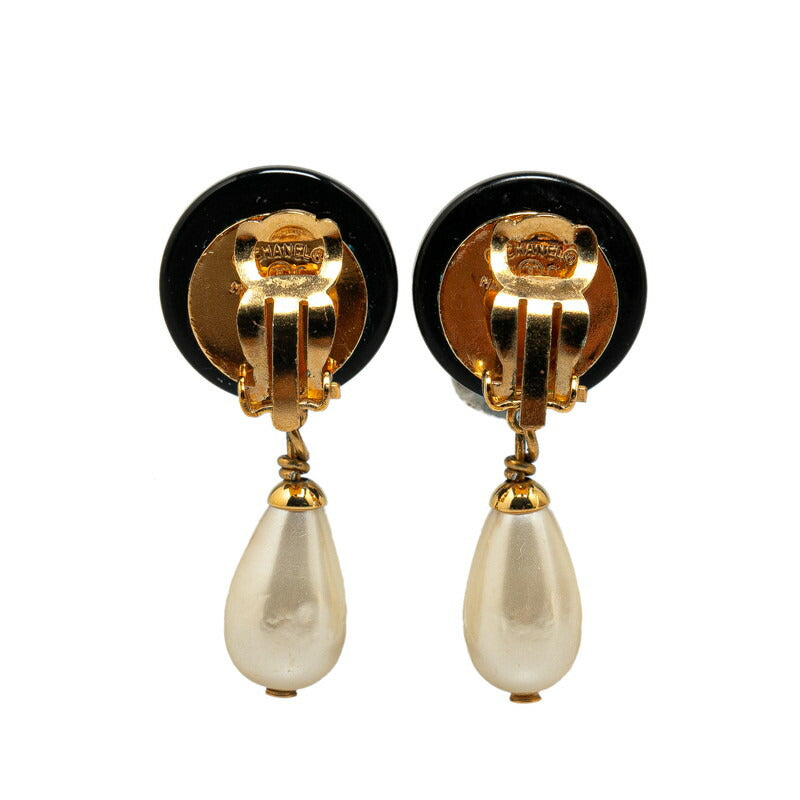 Chanel Vintage Coco Mark Pearl Earrings