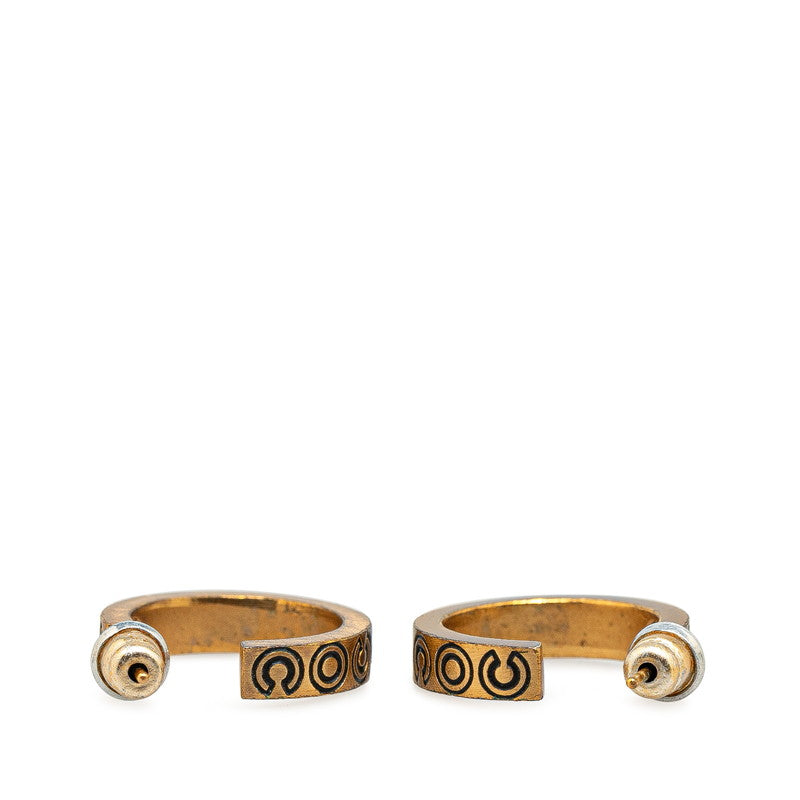 Chanel COCO Gold Plated Hoop Earrings