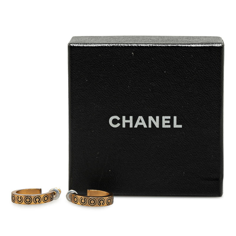 Chanel COCO Gold Plated Hoop Earrings