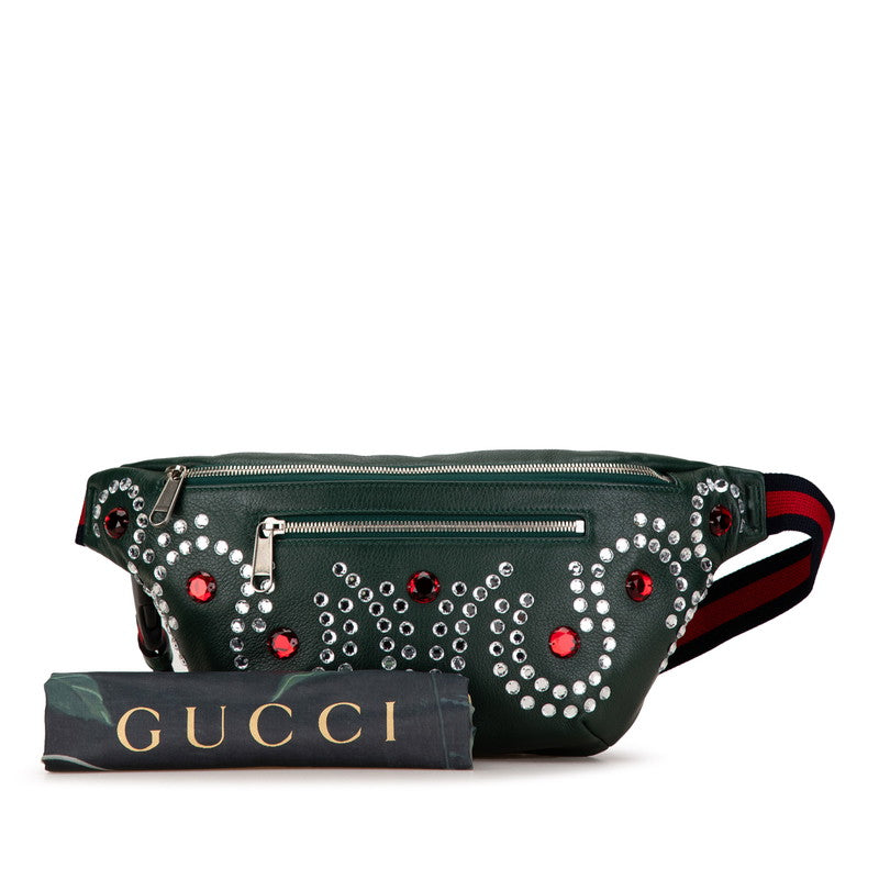 Gucci Leather Bijou Stone Waist Bag 484683