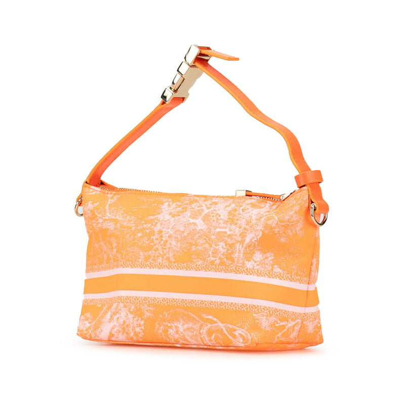 Dior Medium Nomad Pouch Handbag Orange Nylon Leather