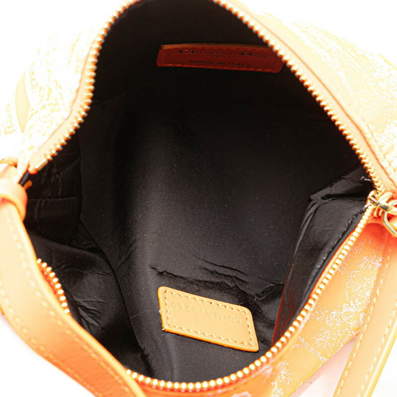 Dior Medium Nomad Pouch Handbag Orange Nylon Leather