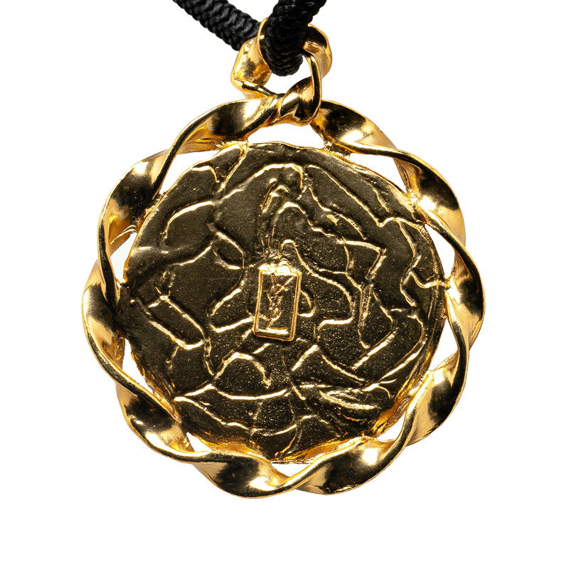 Yves Saint Laurent Medal Pineapple Necklace Gold