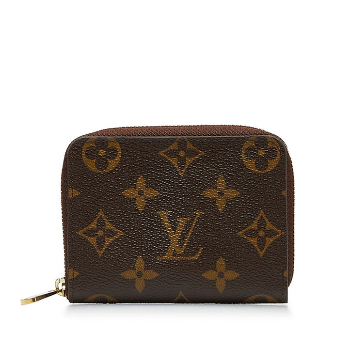 Louis Vuitton Monogram Zippy Coin Purse M60067 Brown PVC Leather in Great Condition