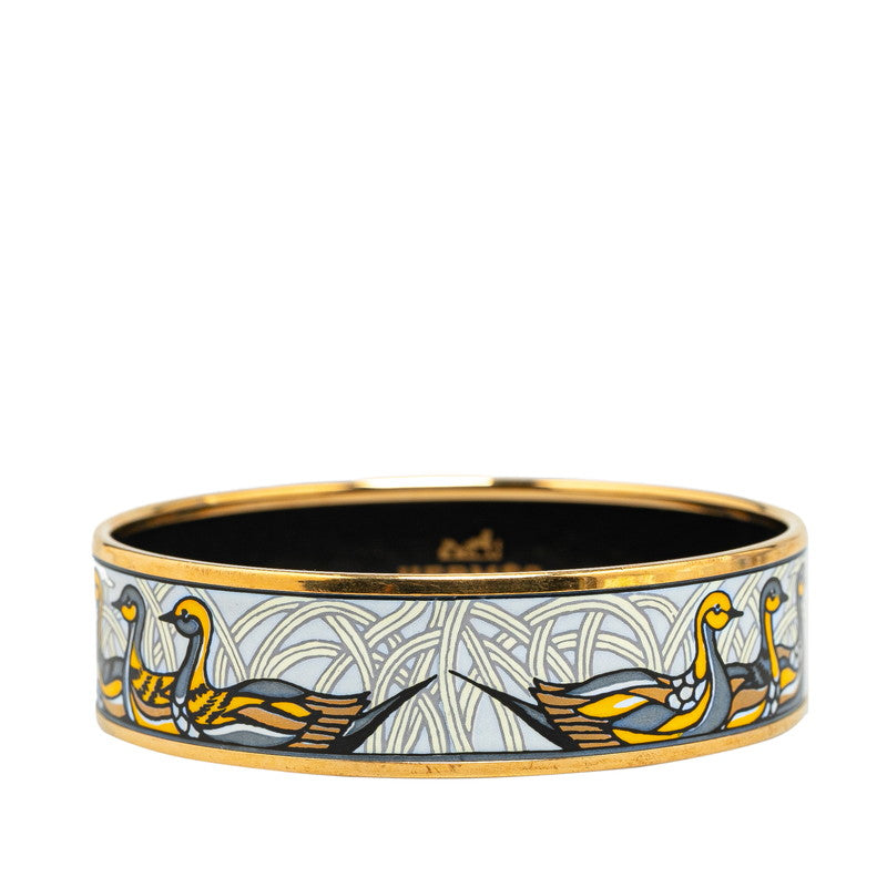 Hermes Enamel GM Bird Duck Motif Bangle in Great Condition