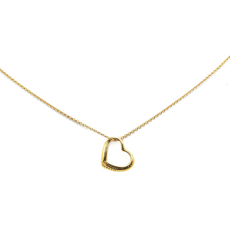 Tiffany & Co K18YG Open Heart Necklace