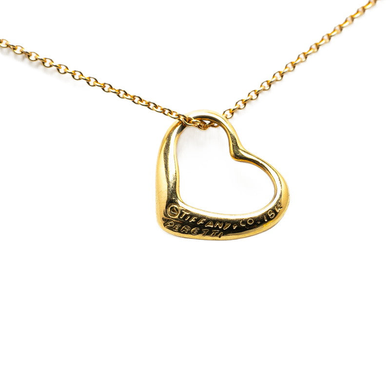 Tiffany & Co K18YG Open Heart Necklace in Great Condition