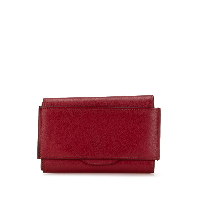 Hermes Passant Compact Bifold Wallet Red