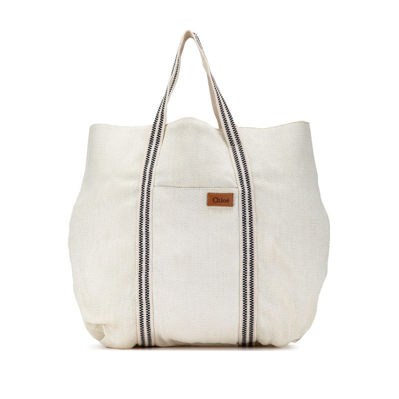 Chloe Straw Canvas Beach Tote Bag