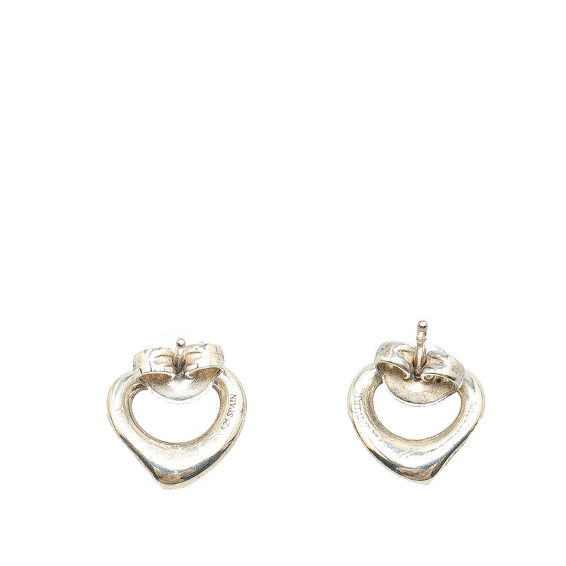 Tiffany & Co Open Heart Earrings Silver