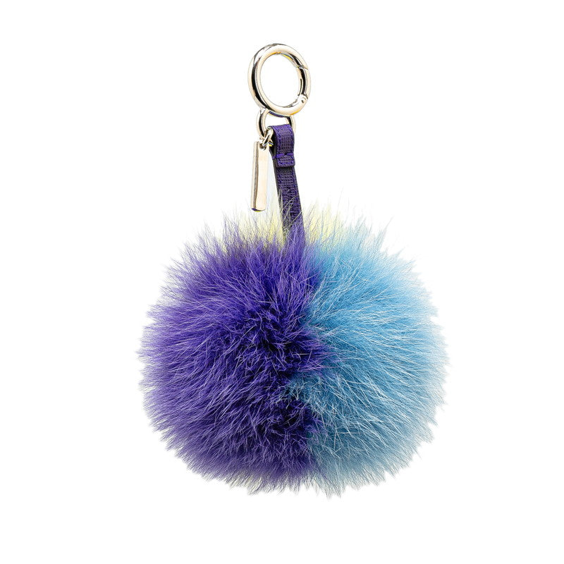 Fendi Fur Leather Bag Charm Keychain in Great Condition