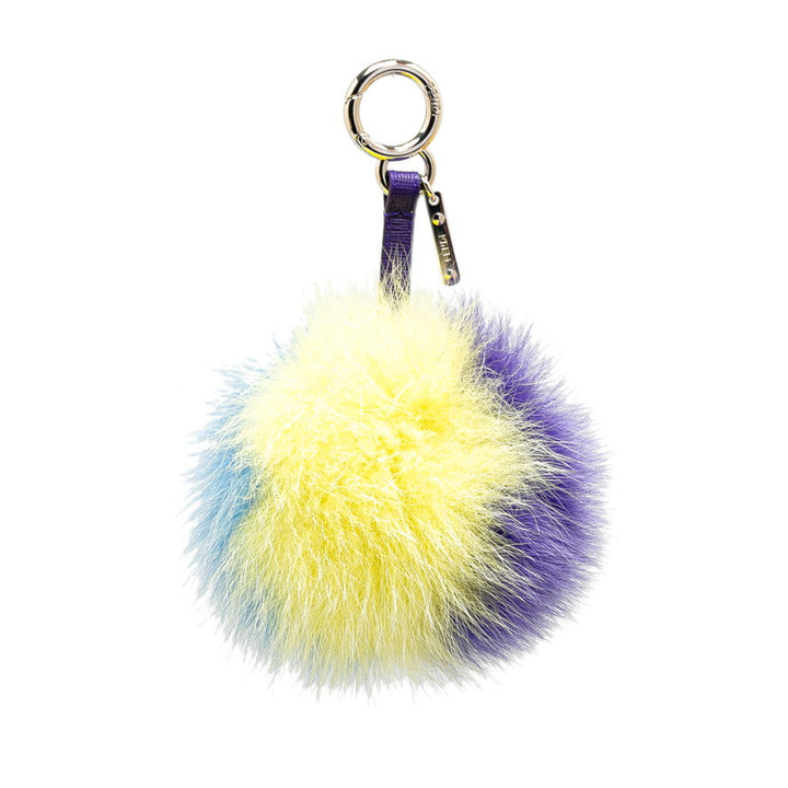 Fendi Fur Leather Bag Charm Keychain in Great Condition