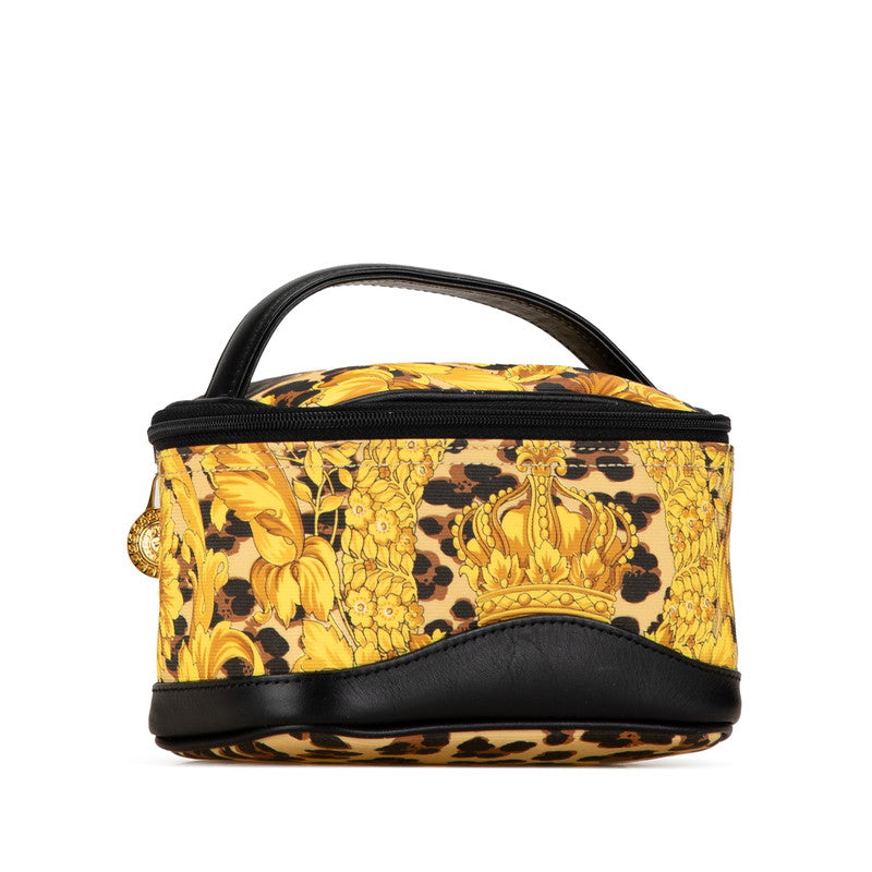 Versace Sunburst Leopard PVC Leather Handbag in Very Good Condition