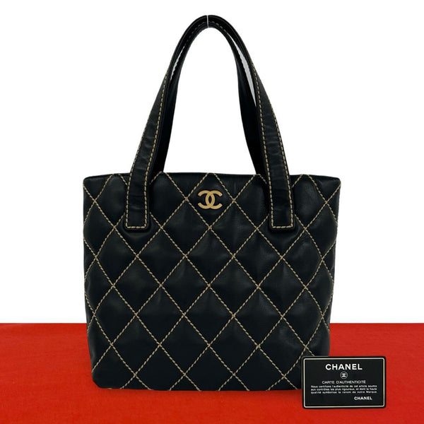 Chanel Wild Stitch Lambskin Tote Bag