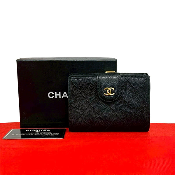 Chanel Bicolore Caviar Leather Bifold Wallet