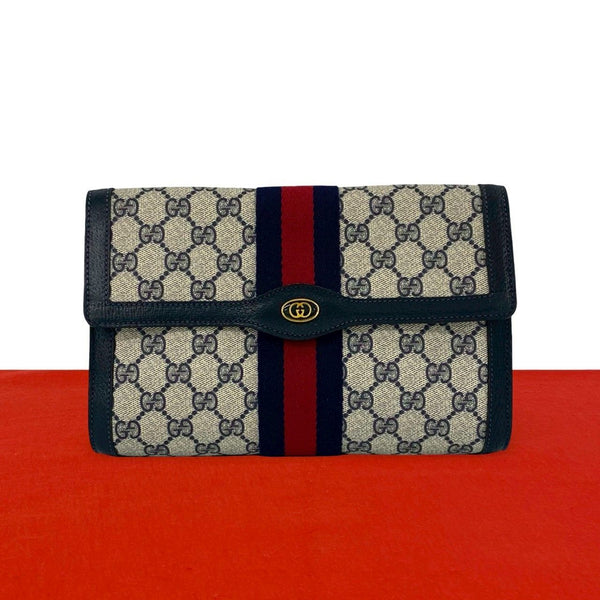 Gucci Leather PVC Clutch Bag
