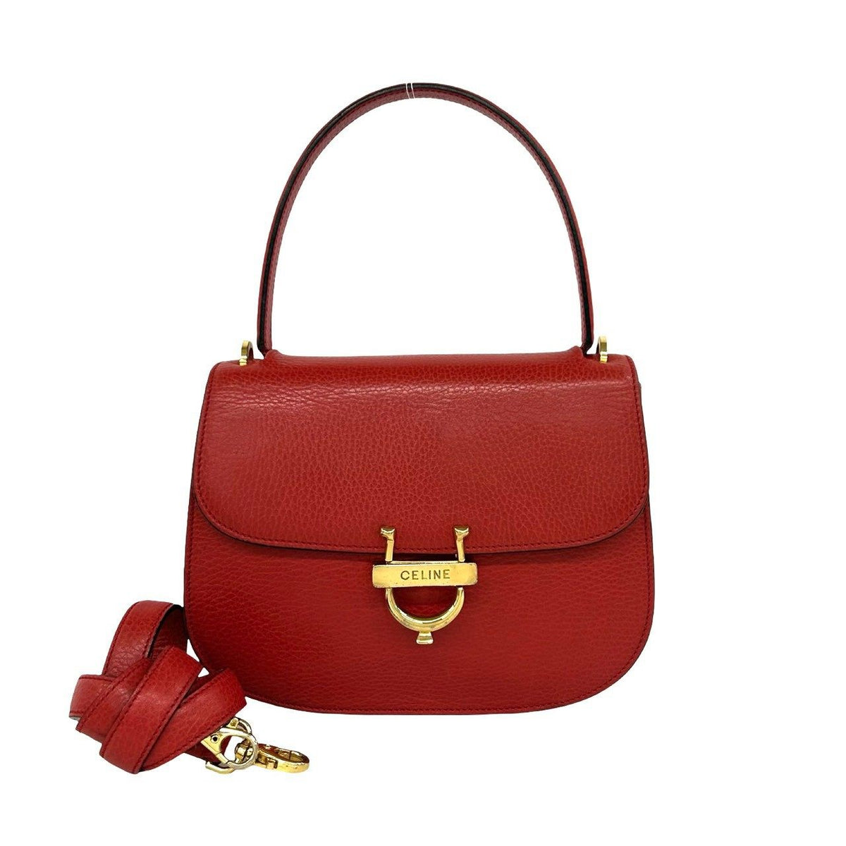 Celine Horseshoe Logo Leather 2way Shoulder Bag