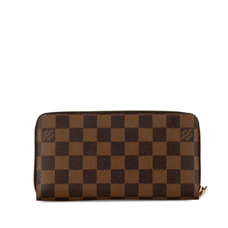 Louis Vuitton Damier Zippy Wallet N60015 Brown PVC in Great Condition