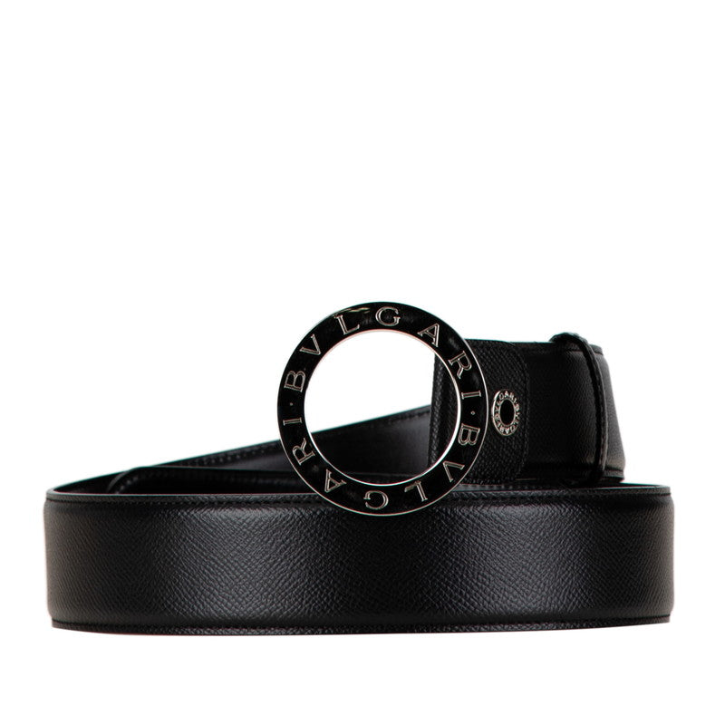 Bvlgari B-Zero1 Leather Belt Black Silver