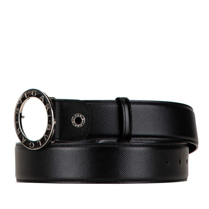 Bvlgari B-Zero1 Leather Belt Black Silver