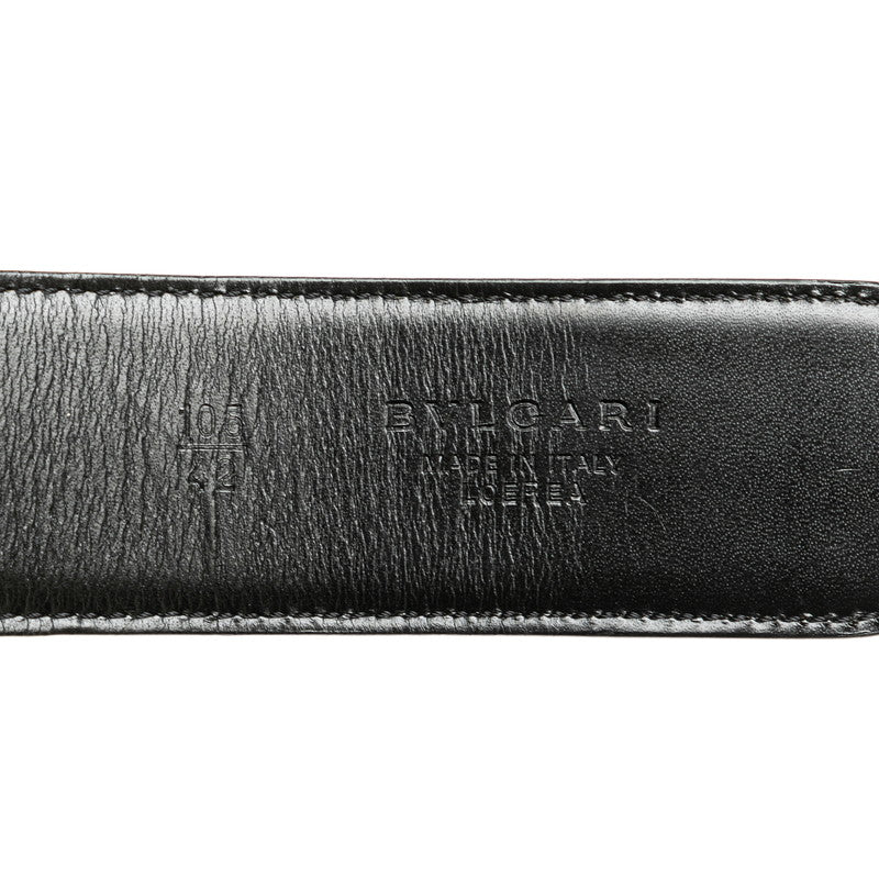 Bvlgari B-Zero1 Leather Belt Black Silver