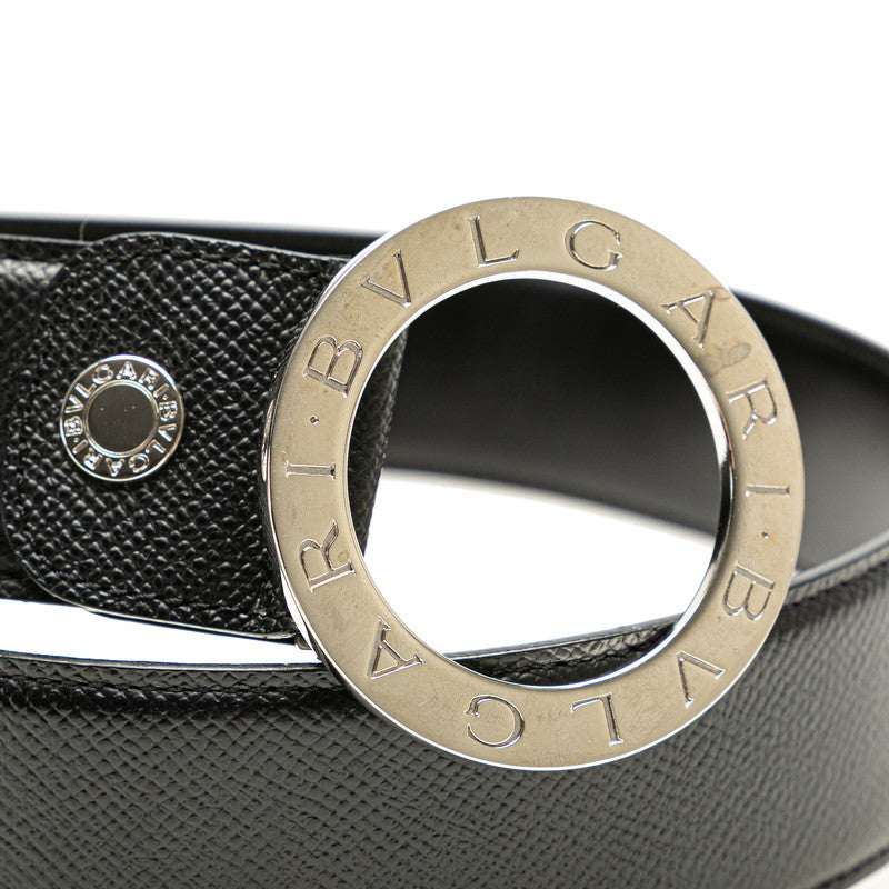 Bvlgari B-Zero1 Leather Belt Black Silver