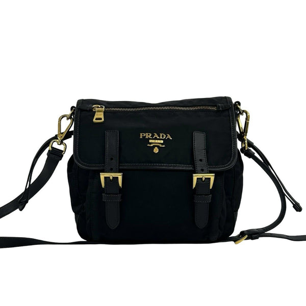 Prada Nylon Leather Shoulder Bag