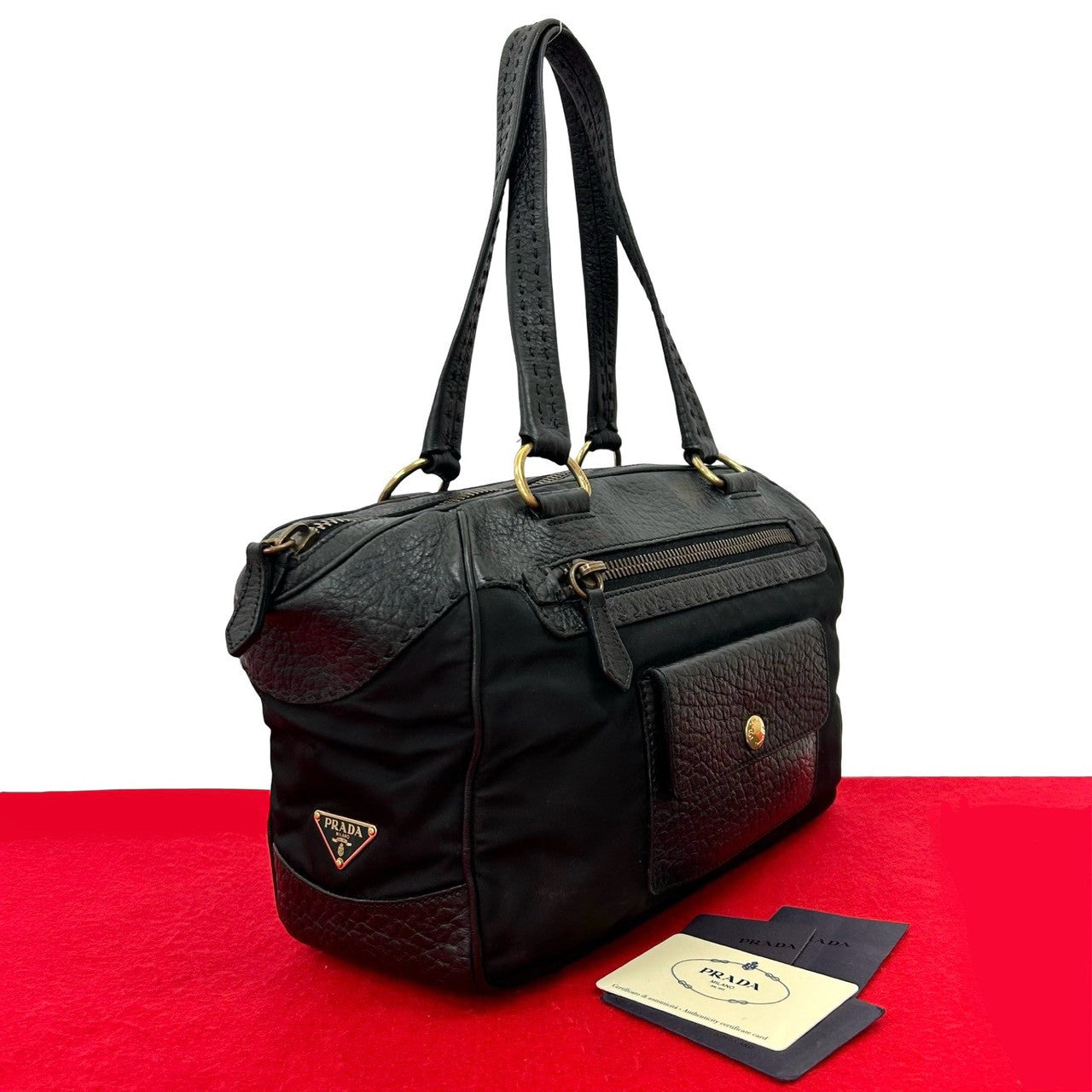 Prada Tessuto Nylon Leather 2way Bag