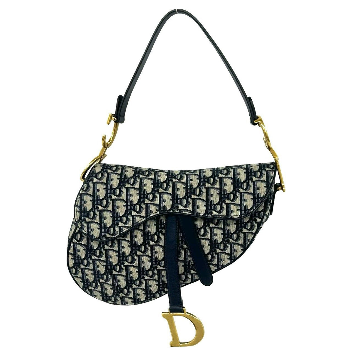 Christian Dior Saddle Oblique Canvas Leather Shoulder Bag