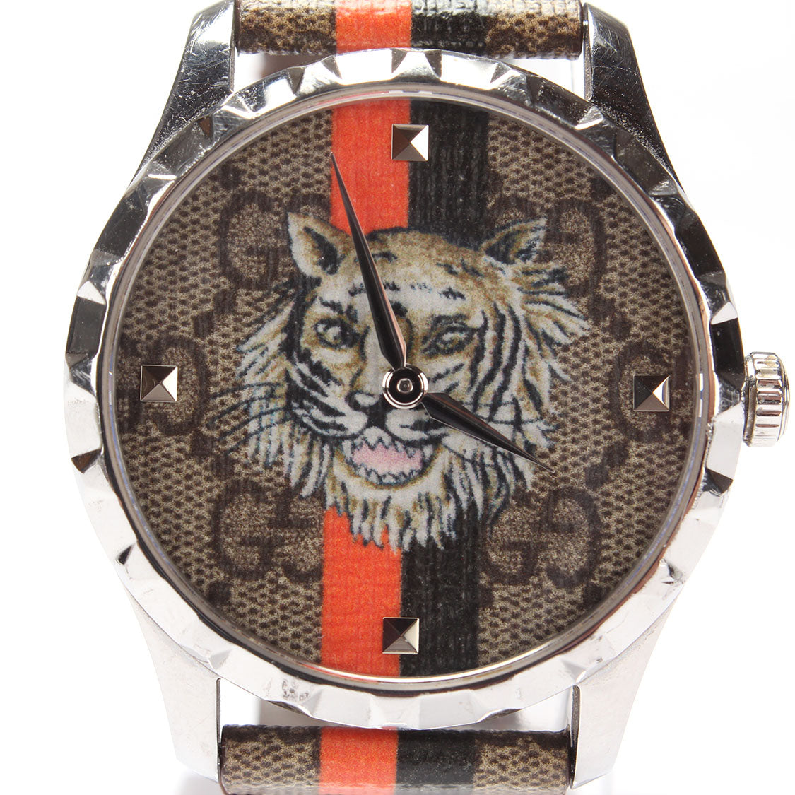 Gucci Quartz G-Timeless GG Supreme Tiger Wrist Watch Metal Quartz in Good condition