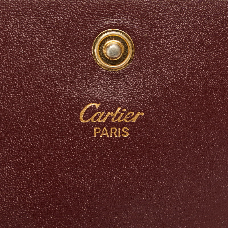 Cartier Must Line Leather Coin Case Wine Red in Very Good Condition