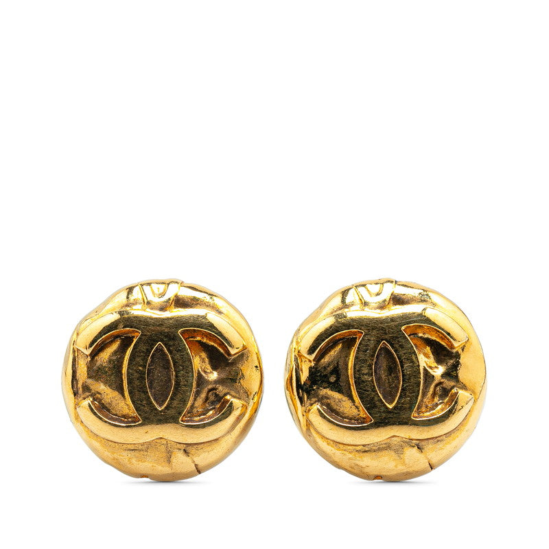 Chanel Vintage Coco Mark Earrings Gold