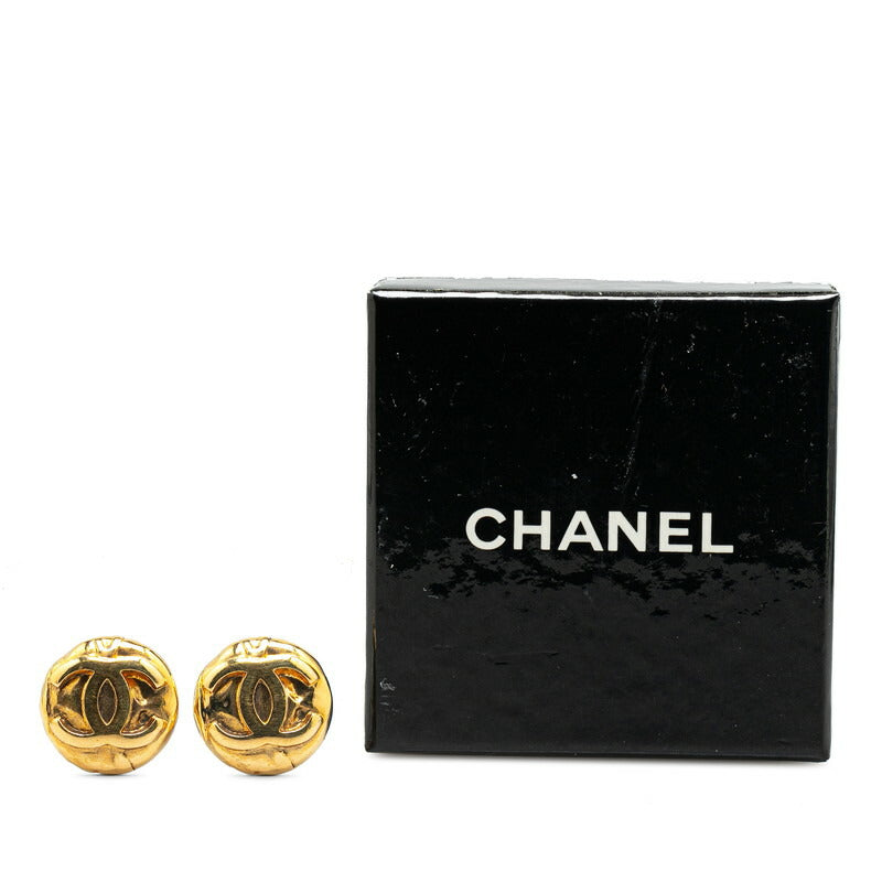 Chanel Vintage Coco Mark Earrings Gold