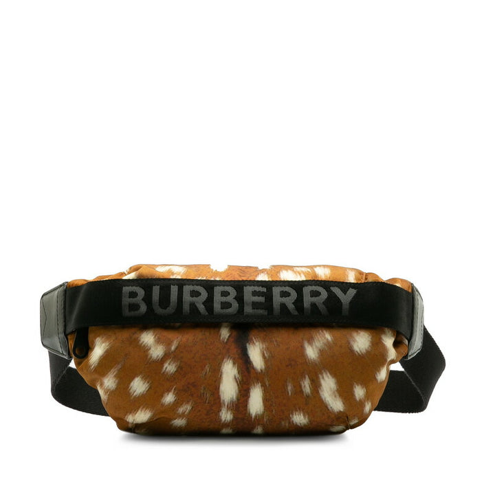 Burberry Nylon Deer Print Waist Bag Light Brown in Great Condition