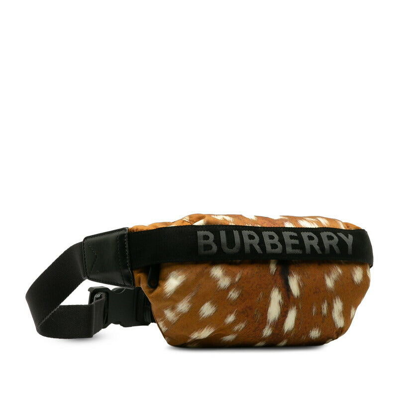 Burberry Nylon Deer Print Waist Bag Light Brown in Great Condition