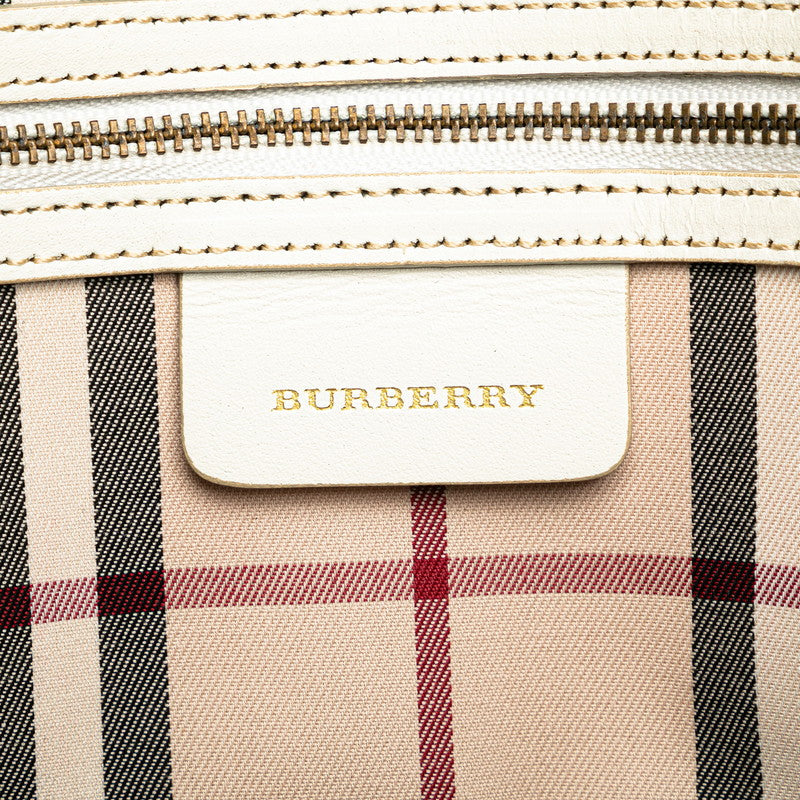 Burberry Nova Check Leather Tote Bag