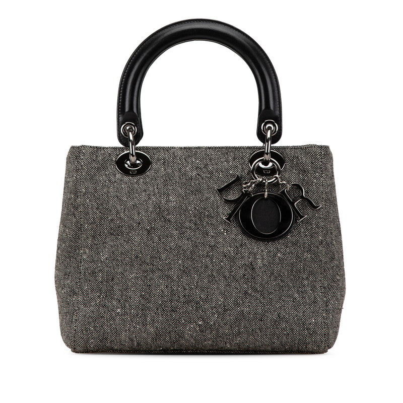 Dior Lady Dior Wool Leather Handbag