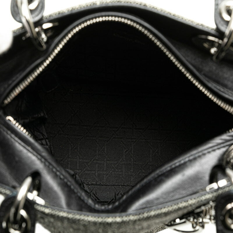 Dior Lady Dior Wool Leather Handbag