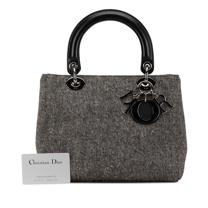 Dior Lady Dior Wool Leather Handbag