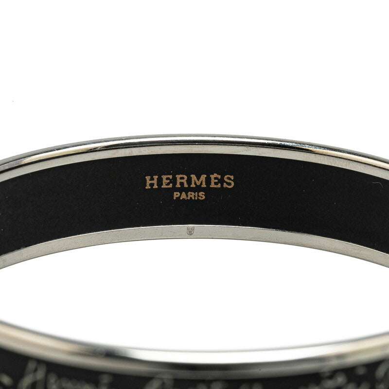 Hermes Enamel MM Bangle Silver Black