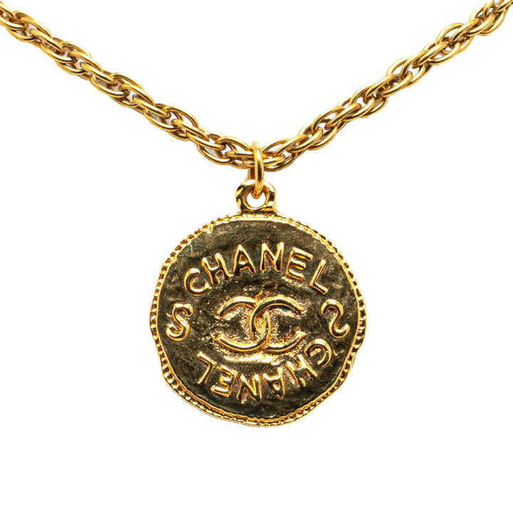 Chanel Vintage Coco Mark Necklace Gold