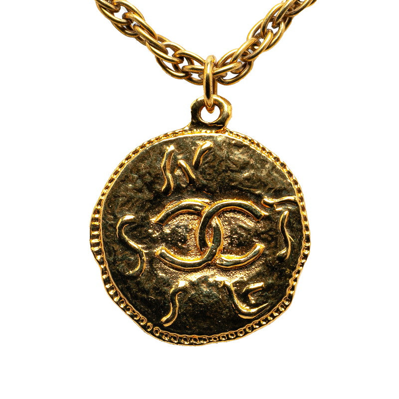 Chanel Vintage Coco Mark Necklace Gold