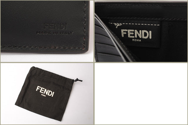 Fendi Leather Folding Wallet 7M0169 in Pristine Condition