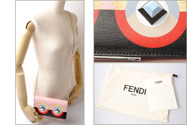 Fendi Leather Wallet with Chain Mini Bag 8M0346 in Pristine Condition