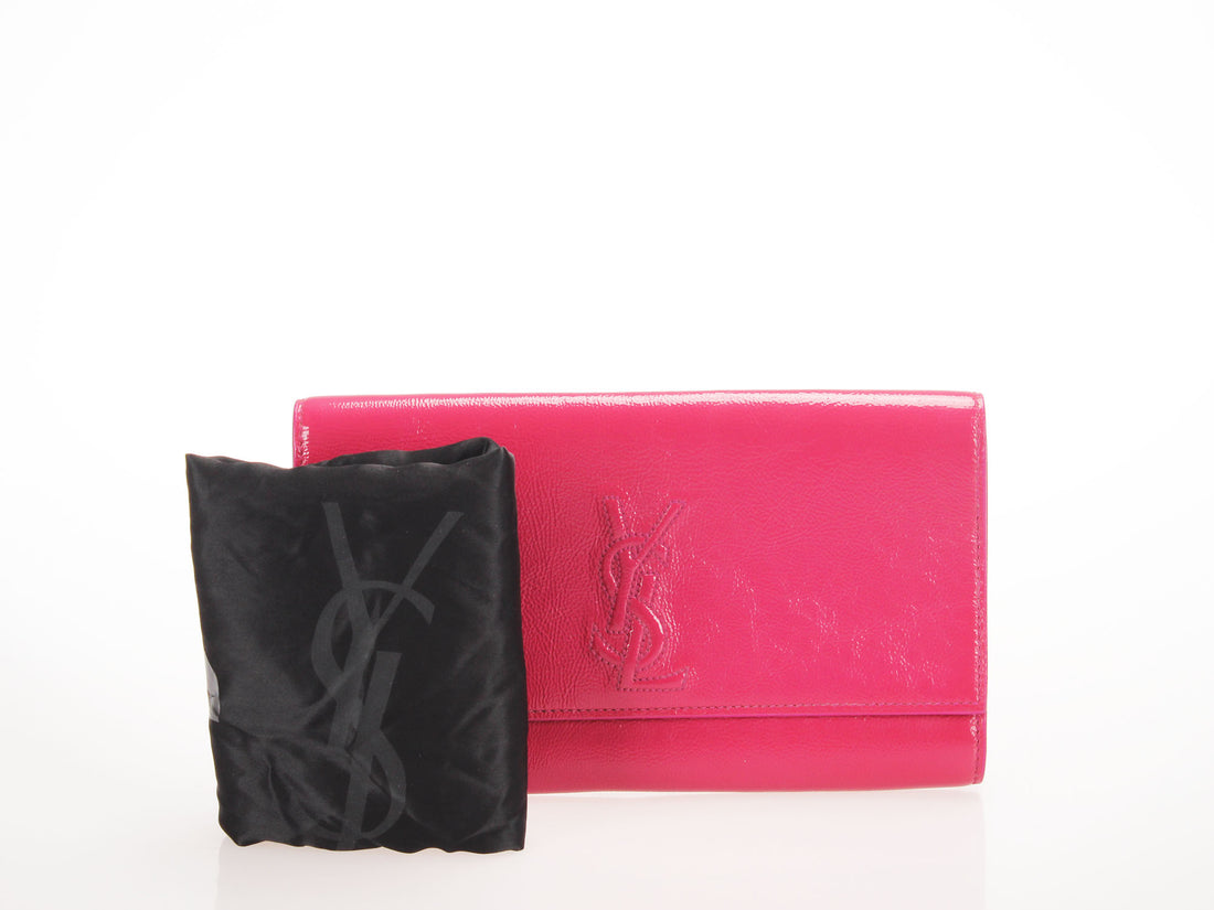 Yves Saint Laurent Belle du Jour Patent Leather Clutch Bag Leather Clutch Bag 179248 in Very Good Condition