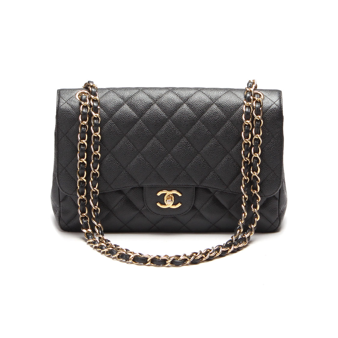 Chanel Caviar Jumbo Classic Double Flap Bag Leather Shoulder Bag in Great Condition