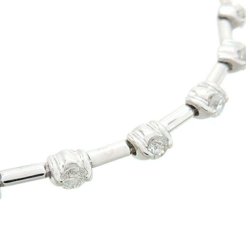 LINE K18WG 1.25ct Diamond Station Bracelet in K18 White Gold for Women and Men