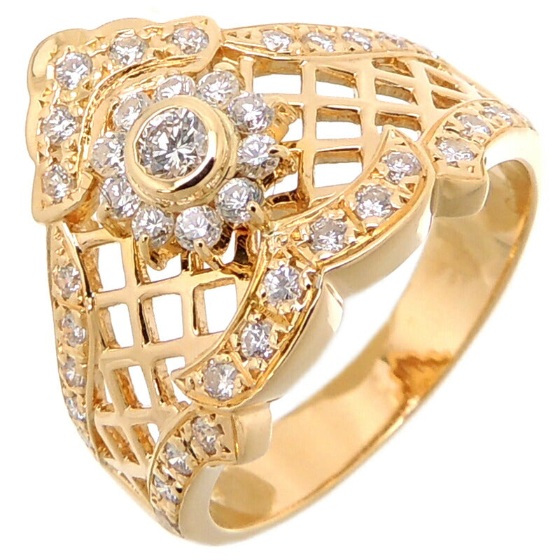 LuxUness  Non Brand Diamond Ring (0.08ct, 0.45ct) for Women, Made of K18 Gold Metal Ring in Great Condition